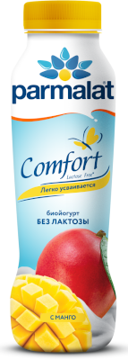БиоЙогурт безлактозный  с манго Пармалат 