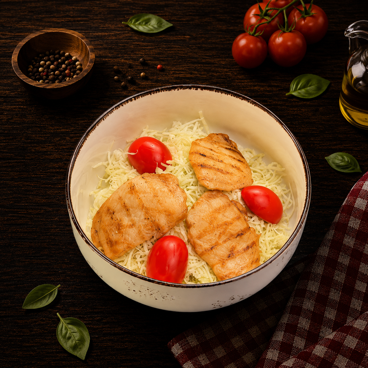 Салат Цезарь с курицей
