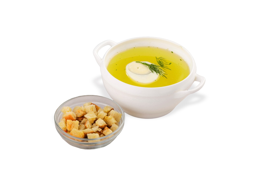 Бульон куриный с яйцом 