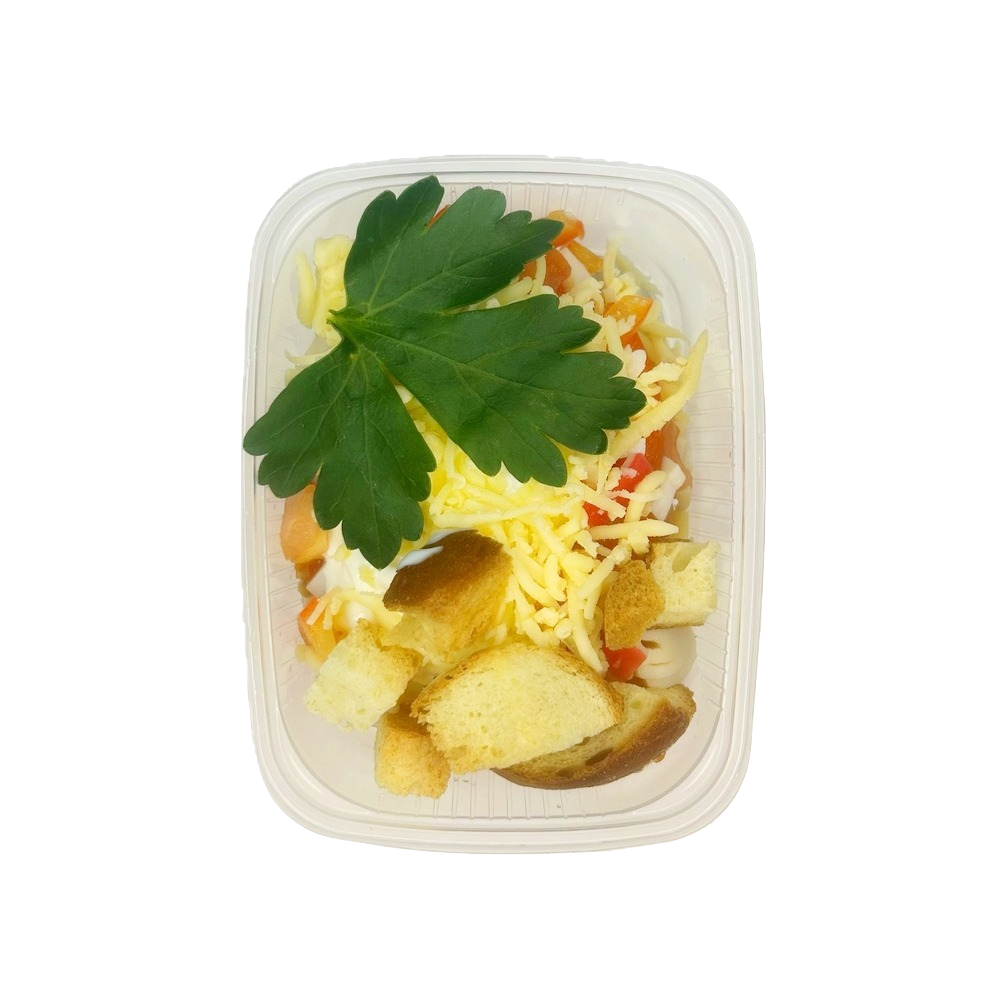 Салат крабовый с гренками