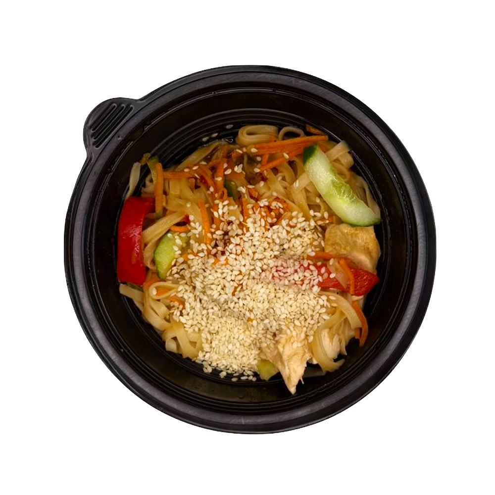 Удон с курицей и овощами